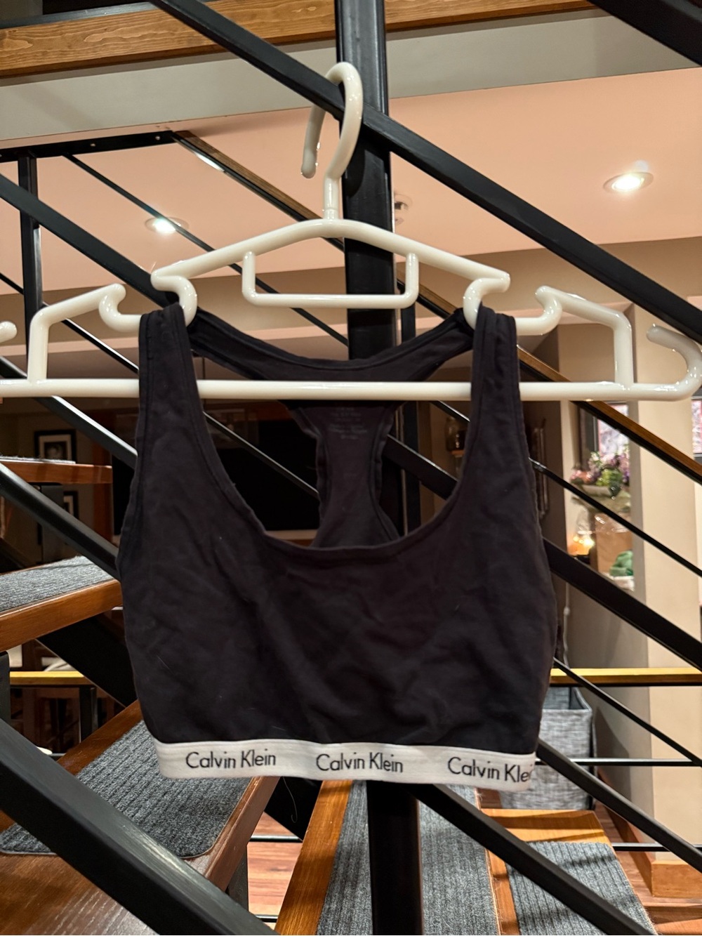 Calvin Klein Black Bralette with White Logo Band